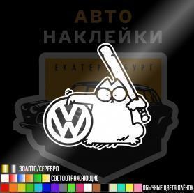 Наклейка Кот Саймона и логотип VW