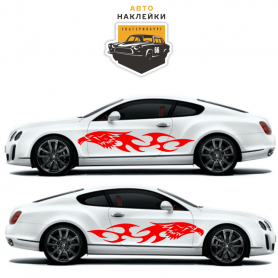 Наклейка красный огненный орёл