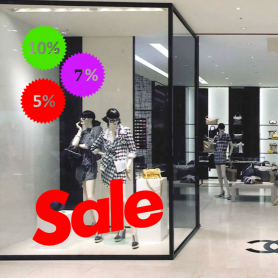 Наклейки на витрины магазина