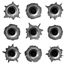 Наклейка дырки от пуль комплект 9 шт
