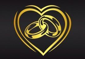 Наклейка Сердце и обручальные кольца