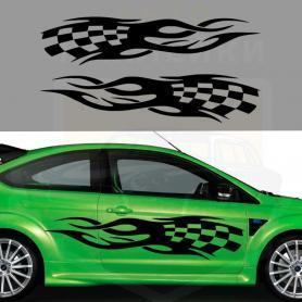 Наклейка на капот стекло кузов машины гоночная атрибутика